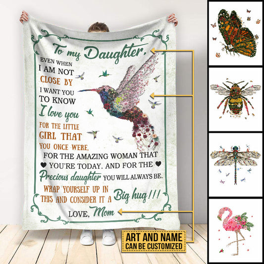 Personalized Floral Garden Blanket - “Even When Apart, My Love Blooms For You” - Gift for Daughter, Granddaughter, Niece