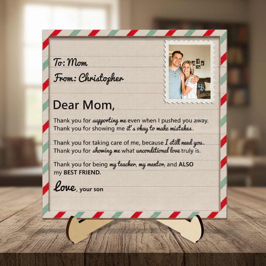 Personalized "Unspoken Words"  2-Layered Wooden Plaque - Custom Mother’s Day Gift For Mom