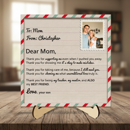 Personalized "Unspoken Words"  2-Layered Wooden Plaque - Custom Mother’s Day Gift For Mom
