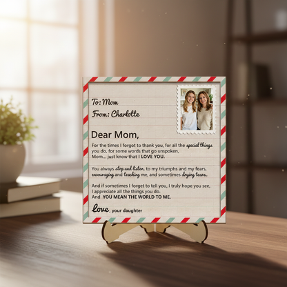 Personalized "Unspoken Words"  2-Layered Wooden Plaque - Custom Mother’s Day Gift For Mom