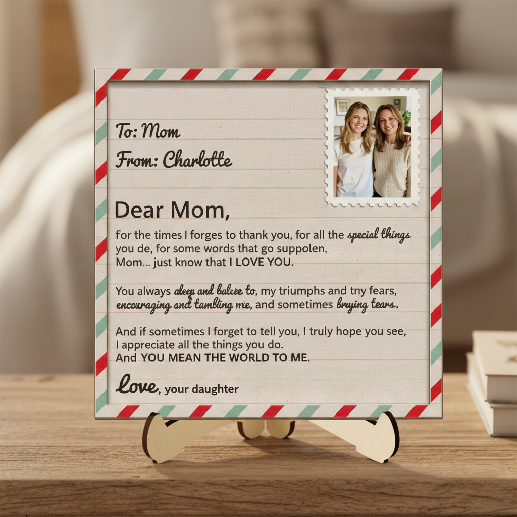 Personalized "Unspoken Words"  2-Layered Wooden Plaque - Custom Mother’s Day Gift For Mom