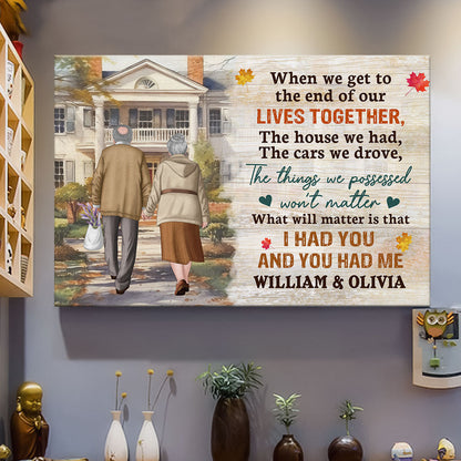 Custom Personalized Couple Canvas "I Had You & You Had Me" Art Print