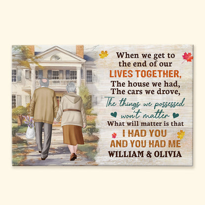 Custom Personalized Couple Canvas "I Had You & You Had Me" Art Print