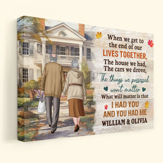 Custom Personalized Couple Canvas "I Had You & You Had Me" Art Print