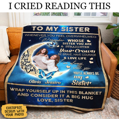 Personalized Sister Blanket: 'You'll Always Be My Sister' Gift