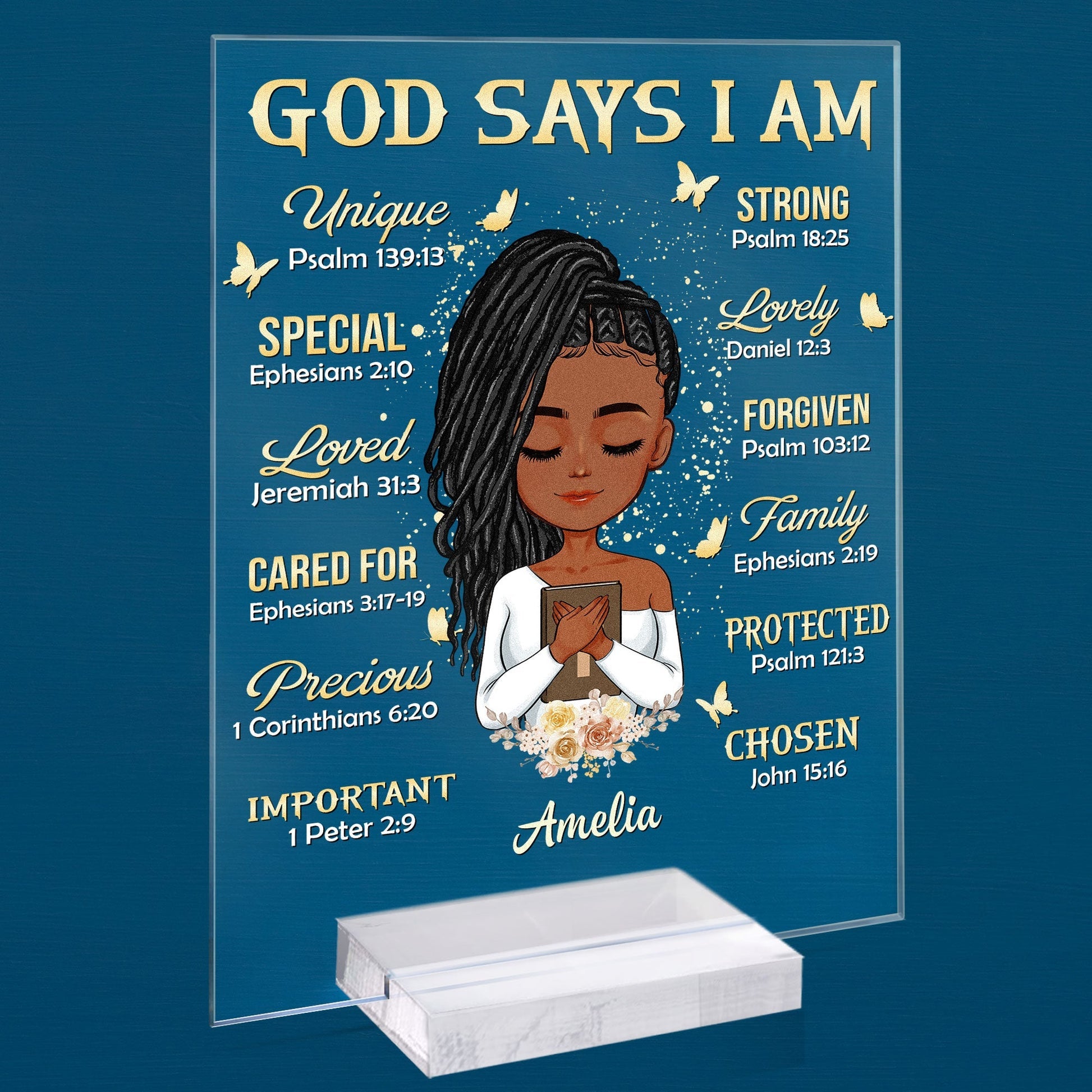 God Says I Am - Personalized Cartoon Version Acrylic Plaque