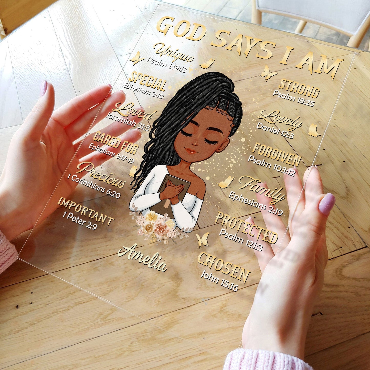 God Says I Am - Personalized Cartoon Version Acrylic Plaque