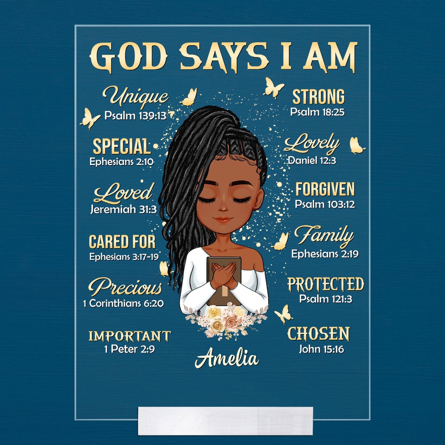 God Says I Am - Personalized Cartoon Version Acrylic Plaque