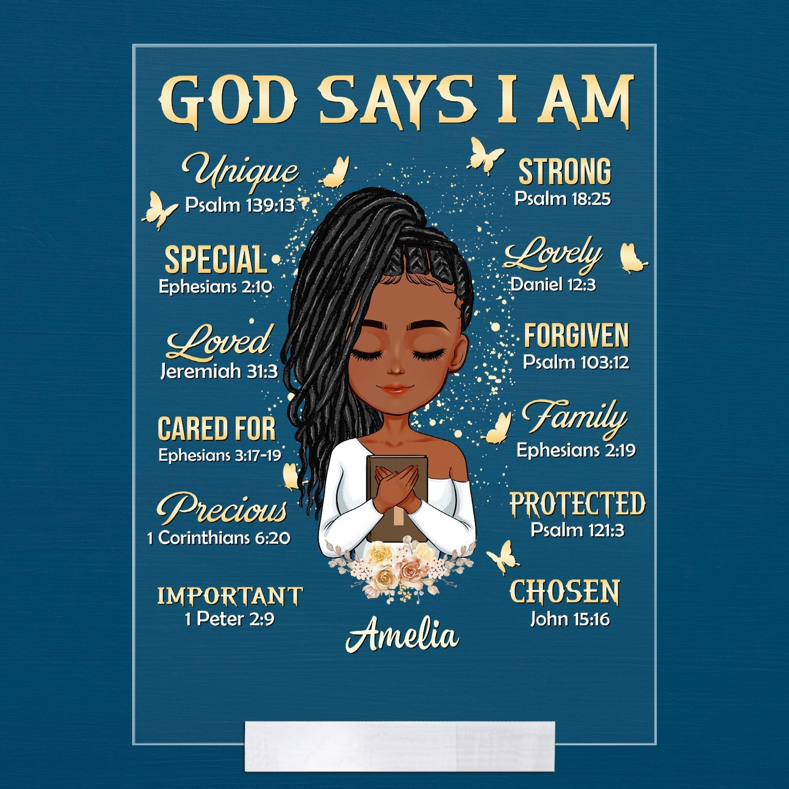 God Says I Am - Personalized Cartoon Version Acrylic Plaque
