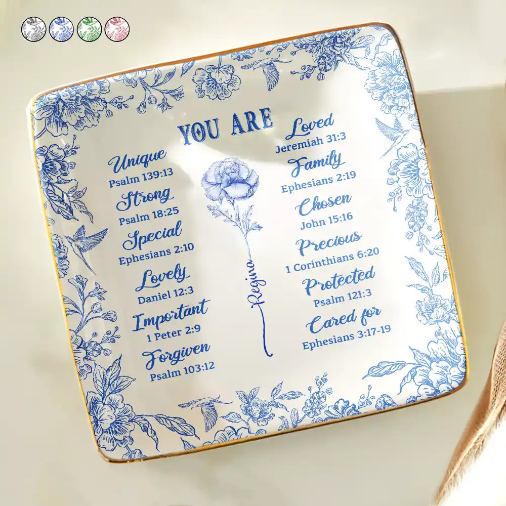 Personalized Christian Ring Dish for Mom with personalized design details for meaningful gifting