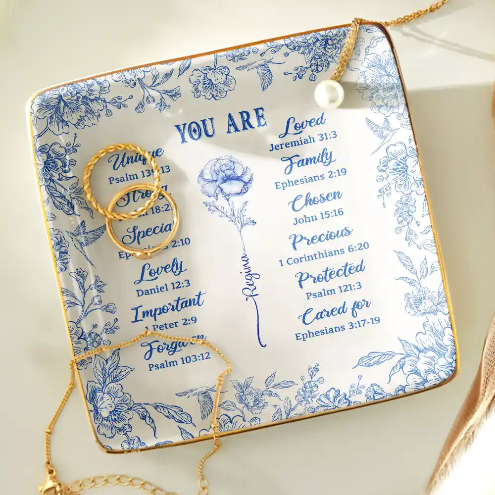 Jewelry Dish material and size view - Personalized Christian Ring Dish
