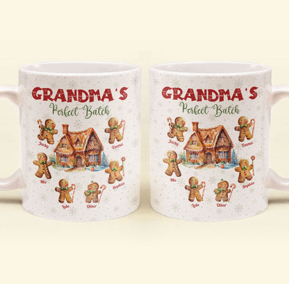 Grandma's Perfect Batch Christmas With Grandkid's Names - Personalized Mug