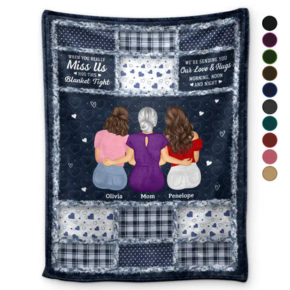 Gift For Women,Gift For Mother,Mom'Daughters (Adult),Gift For Daughter,Love - Mother Daughters Hug This Blanket - Personalized Fleece Blanket, Sherpa Blanket