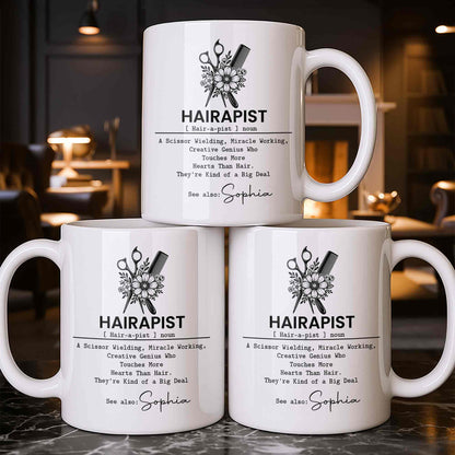 Mug material and size view - Personalized Hair Stylist Mug