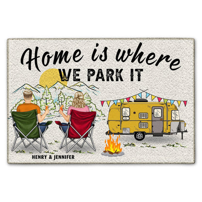 Home Is Where We Park It - Personalized Custom Doormat