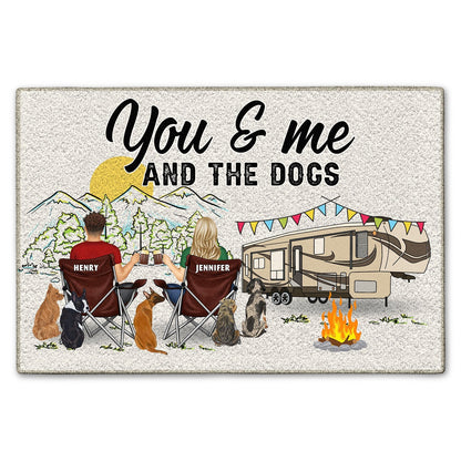 Home Is Where We Park It - Personalized You And Me And The Dogs Mat