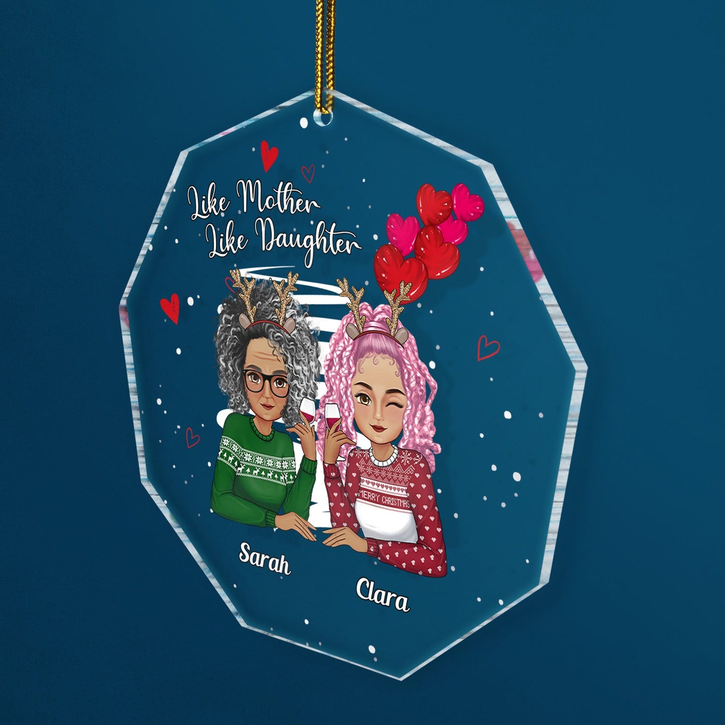 Like Mother Like Daughter - Christmas Gift For Mother Daughter - Personalized Custom Shaped Acrylic Ornament