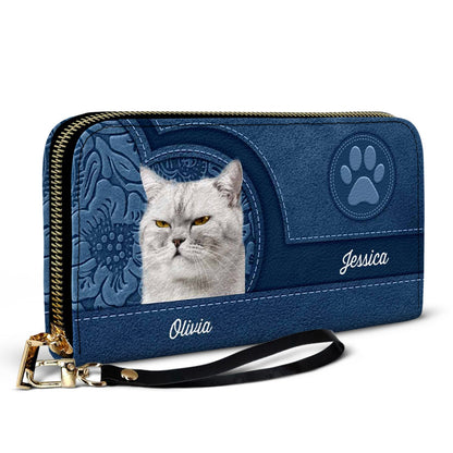 Personalized Custom Pets Photo Leather Long Wallet - Birthday Gift For Pet Lovers