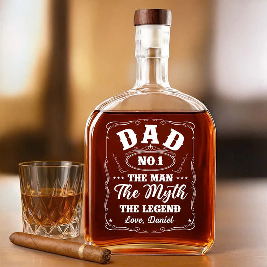 Dad No.1 The Man The Myth The Legend - Personalized Custom Whiskey Bottle