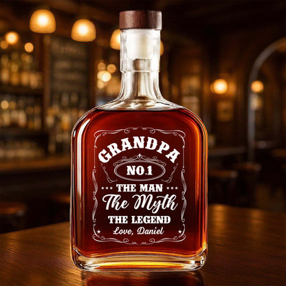 Dad No.1 The Man The Myth The Legend - Personalized Custom Whiskey Bottle