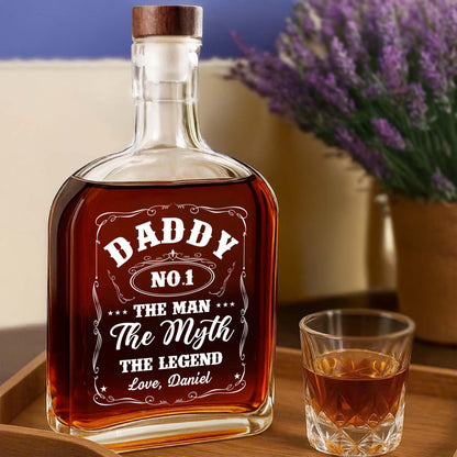 Dad No.1 The Man The Myth The Legend - Personalized Custom Whiskey Bottle