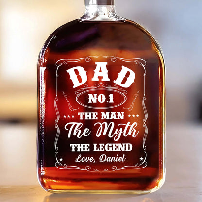 Dad No.1 The Man The Myth The Legend - Personalized Custom Whiskey Bottle