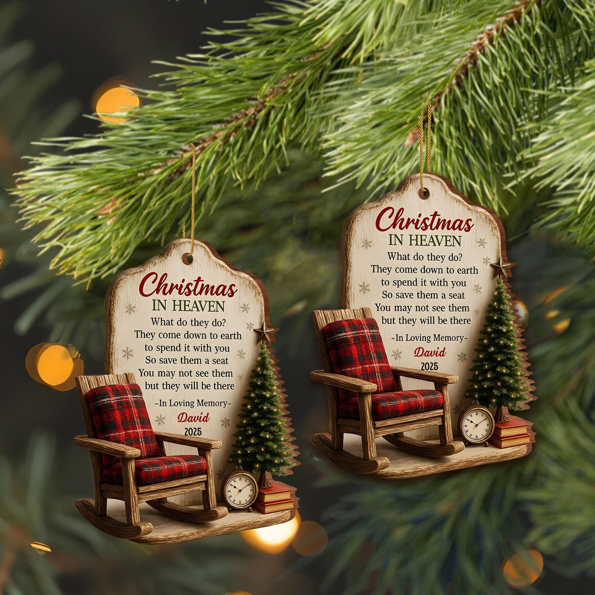 Christmas In Heaven, Save Them A Seat Rocking Chair Decor