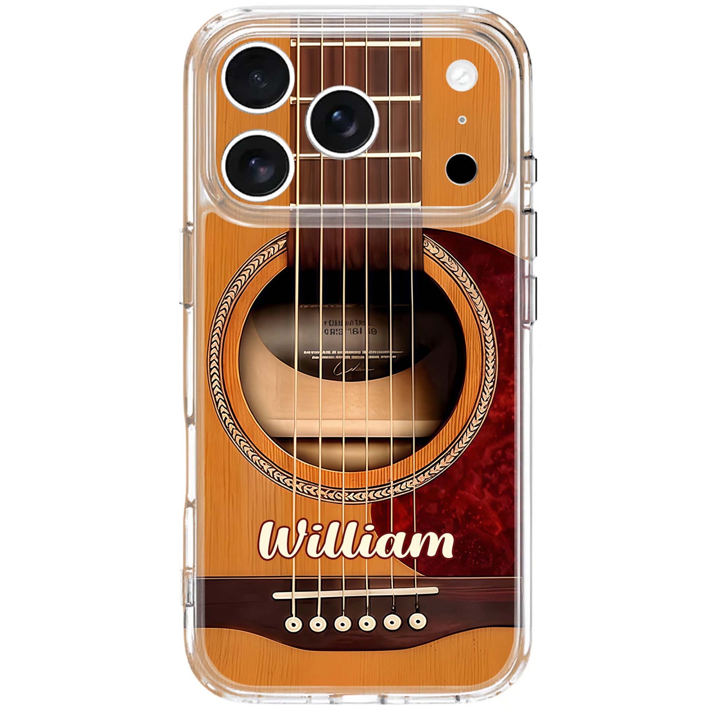 Custom Guitar Acoustic Phone Case for Dad with personalized design details for meaningful gifting