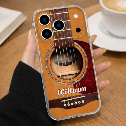 Custom Guitar Acoustic Phone Case for Dad with personalized design details for meaningful gifting image 7