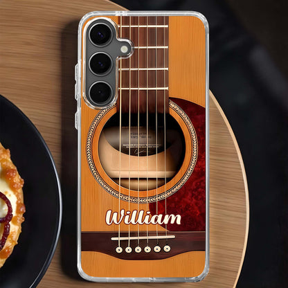 Custom Guitar Acoustic Phone Case for Dad with personalized design details for meaningful gifting image 8