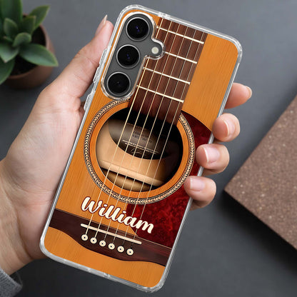 Custom Guitar Acoustic Phone Case for Dad with personalized design details for meaningful gifting image 9