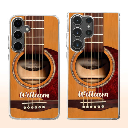 Custom Guitar Acoustic Phone Case for Dad with personalized design details for meaningful gifting image 10