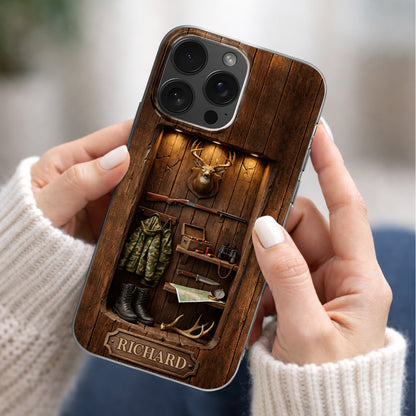 Custom Hunting Cabin Phone Case personalization view for Dad