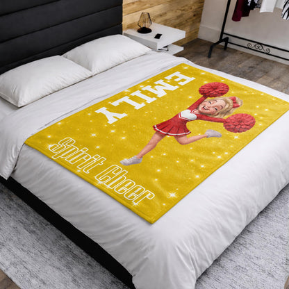 Pink Panthers Spirit Cheer Personalized Blanket - Custom Gift for Cheerleaders