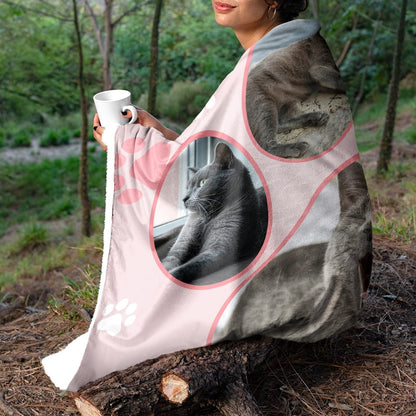 No Longer By My Side But Forever In My Heart - Personalized Custom Pet Photo Memorial Blanket