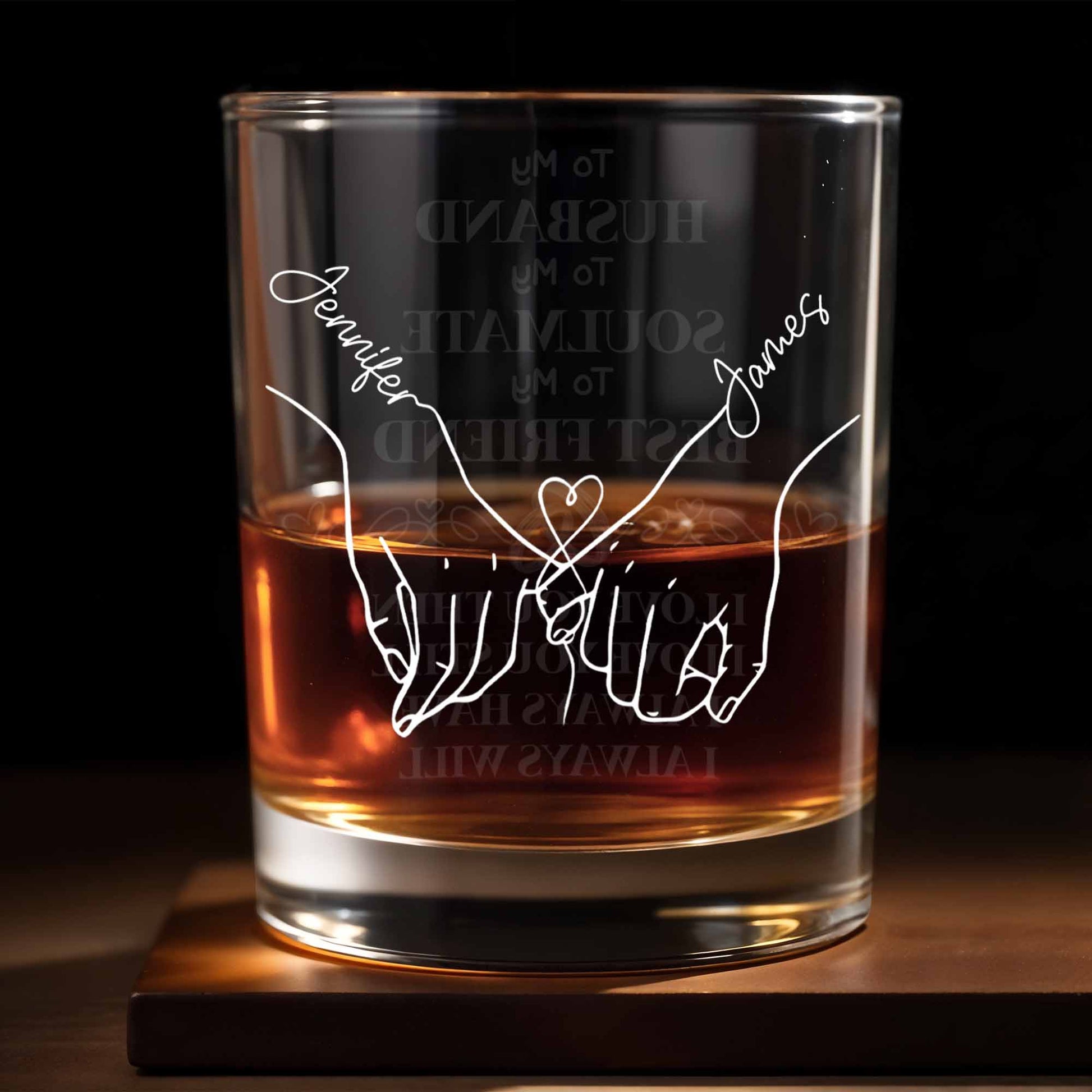 Personalized Husband Whiskey Glass personalization view for Husband