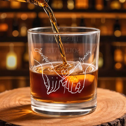 Tumbler material and size view - Personalized Husband Whiskey Glass