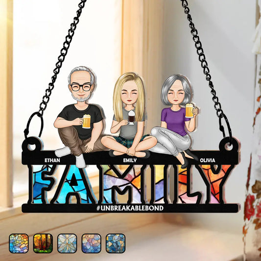 Heartfelt Personalized Family Suncatcher Ornament: Unbreakable Bond
