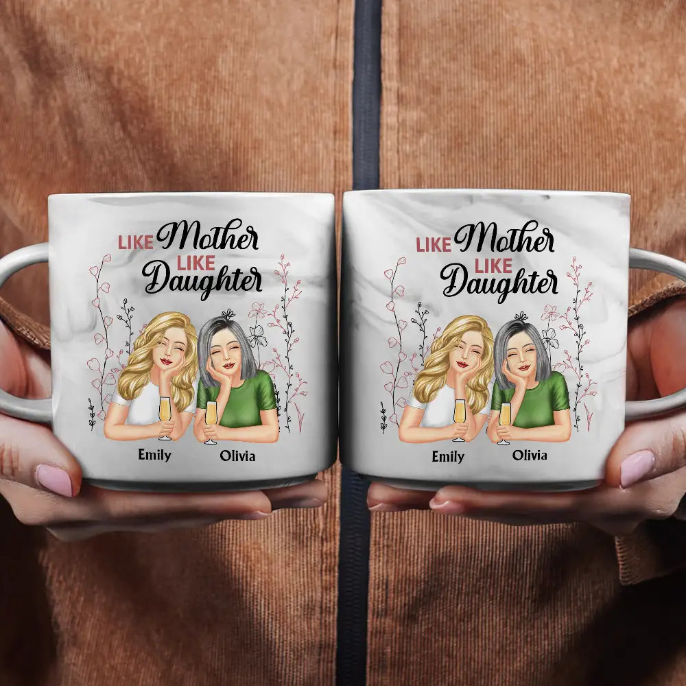 Gift For Mother,Gift For Daughter,Mom - Daughters (Adult),Love - Mother And Daughter Forever - Personalized Marble Mug