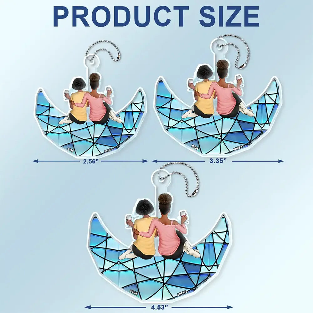 Custom 'Besties Friends Sisters on Moon' Car Hanger - Personalized Gift