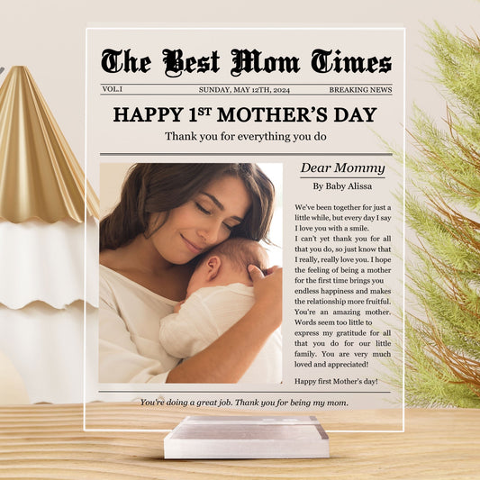 Happy 1st Mother's Day Thank You For Everything - Personalized Plaque