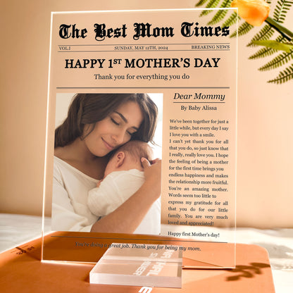 Happy 1st Mother's Day Thank You For Everything - Personalized Plaque