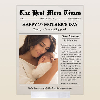 Happy 1st Mother's Day Thank You For Everything - Personalized Plaque