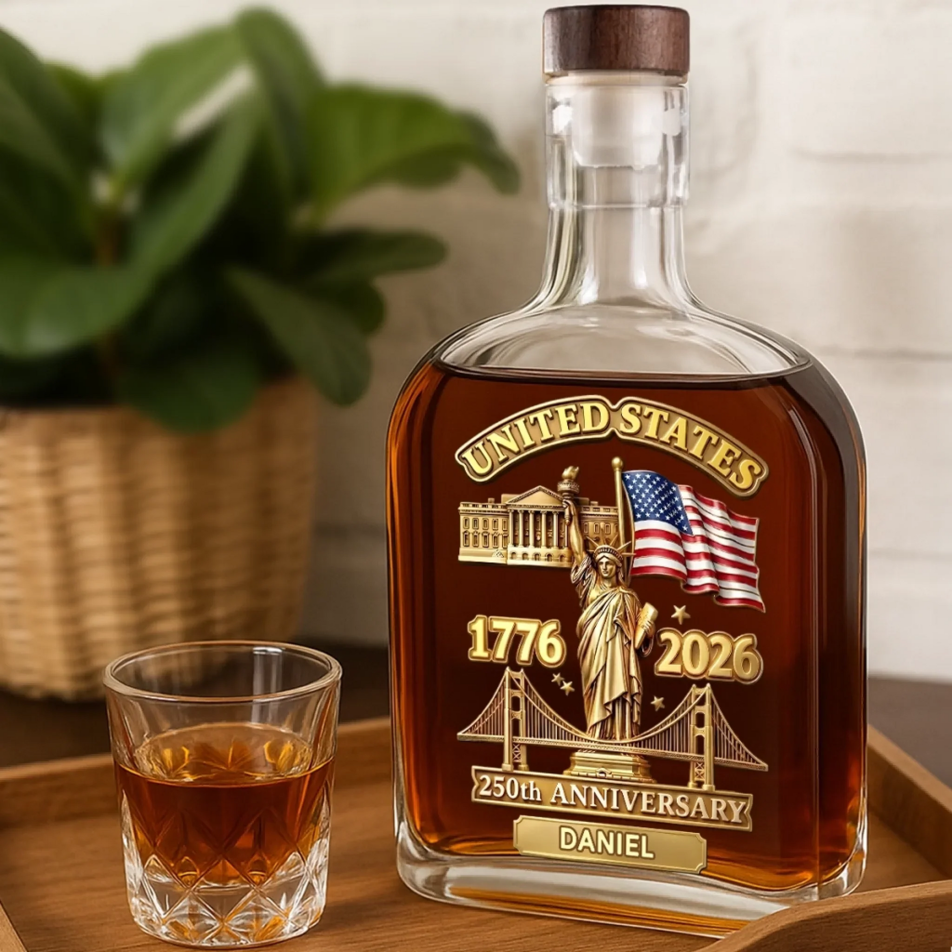 America 250th Anniversary - Personalized Whiskey Bottle