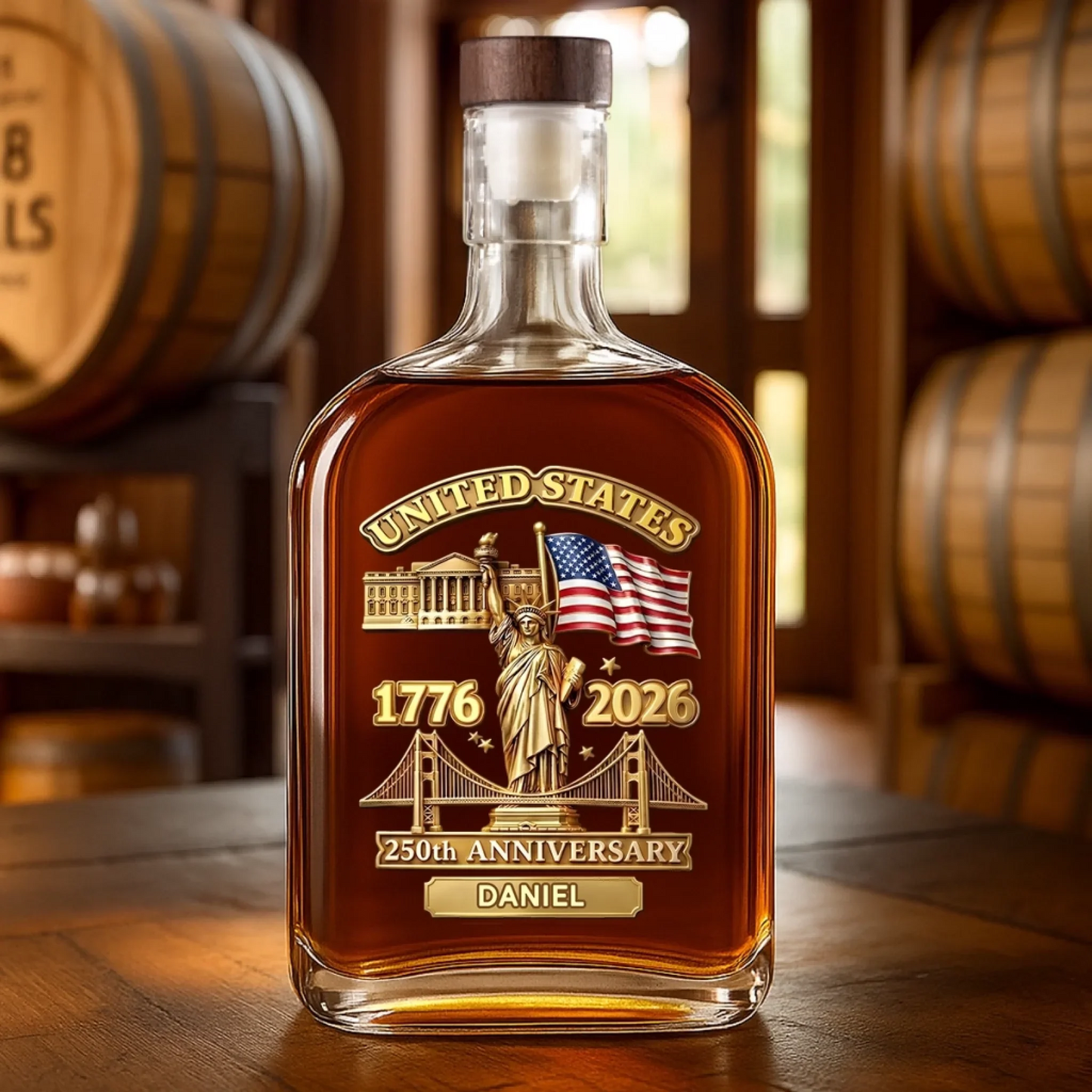 America 250th Anniversary - Personalized Whiskey Bottle