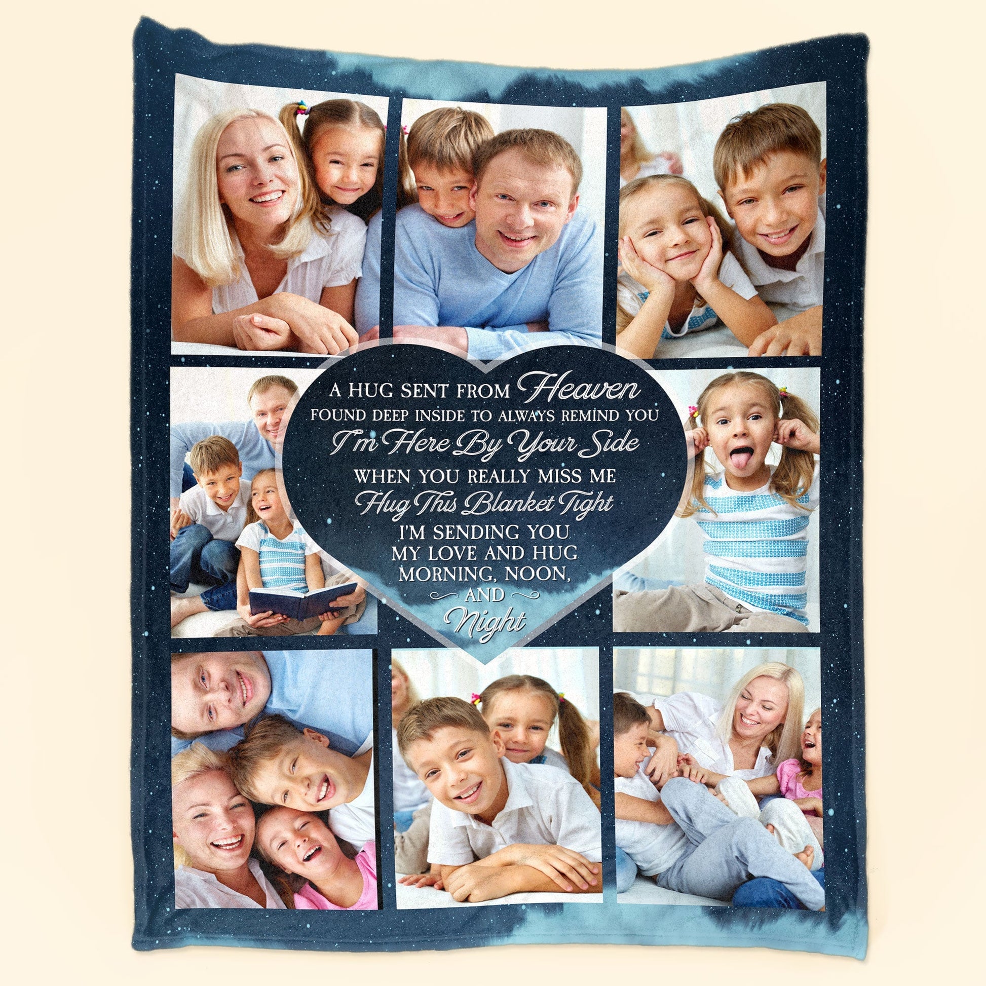 Hugs From Heaven - Personalized Memorial Photo Blanket