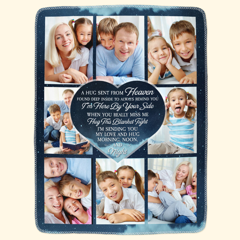 Hugs From Heaven - Personalized Memorial Photo Blanket