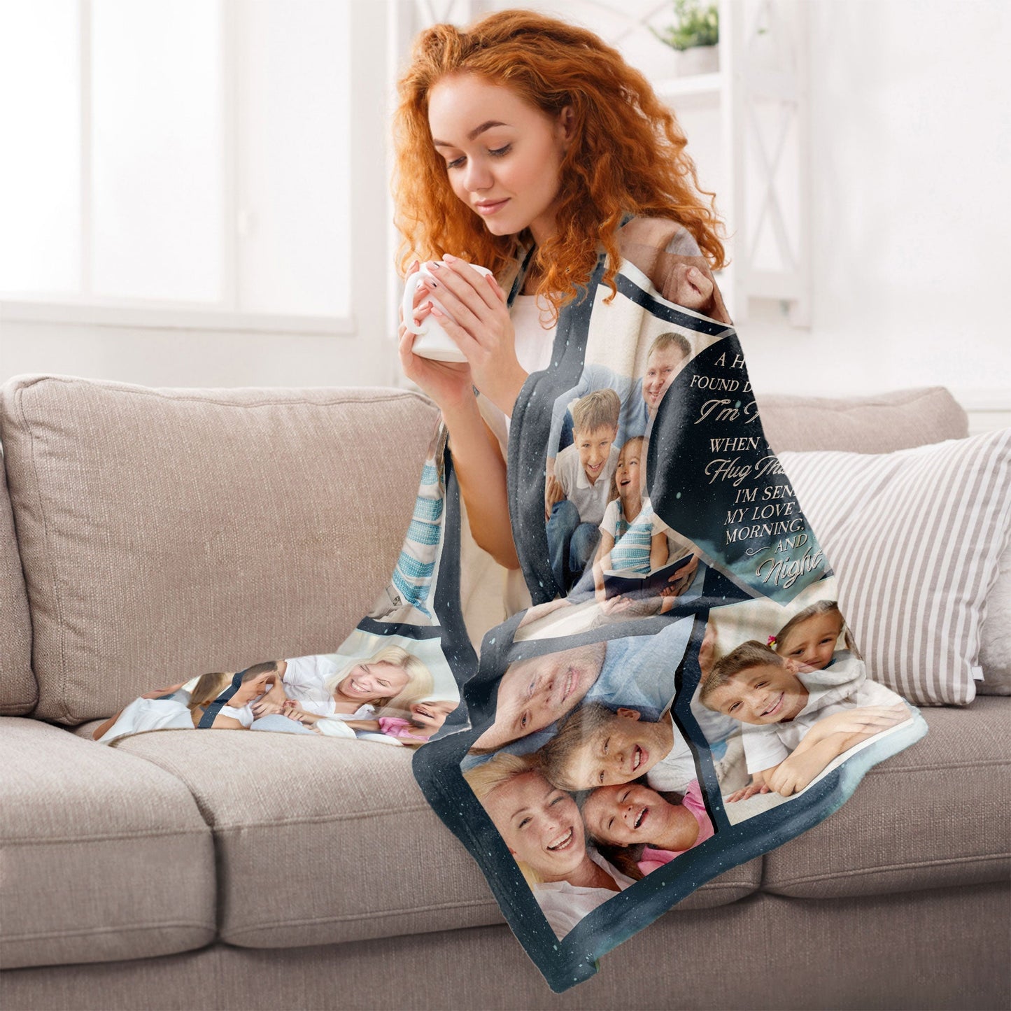 Hugs From Heaven - Personalized Memorial Photo Blanket
