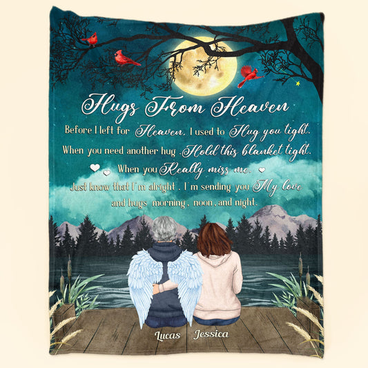 Hugs From Heaven - Personalized Memorial Blanket