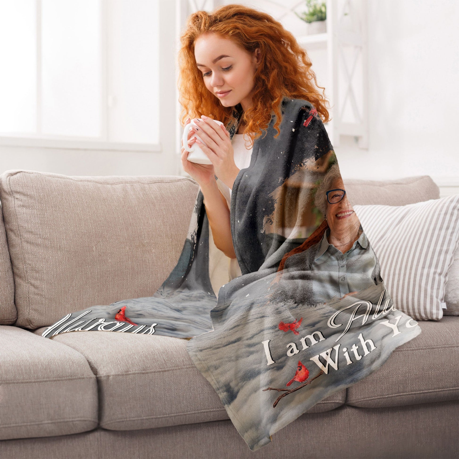 I Am Always With You - Personalized Memorial Photo Blanket